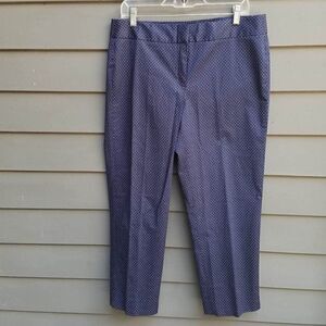 Talbots Navy White Polka Dot Signature Pants Ssize 10